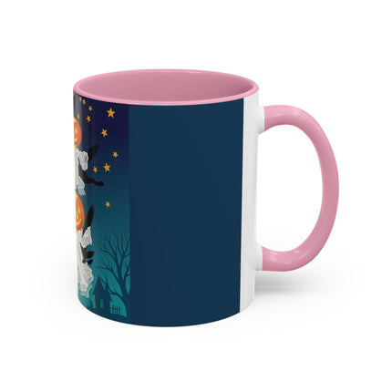 🐈‍⬛🎃 The Flying Black Cats Of Halloween Colorful Mug – Whimsical Storybook Charm