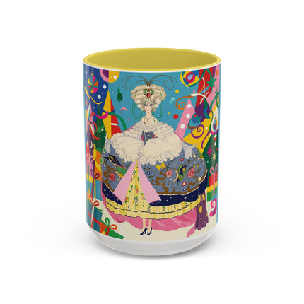 🎀✨ The Christmas Court Of Joy Colorful Mug – Art Deco Holiday Fantasy