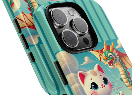 Geisha Kitten and the Dragon Kite Phone Cases
