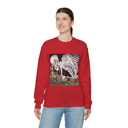 Mitsukuni Defying the Skeleton Spectre by Utagawa Kuniyoshi Heavy Blend™ Crewneck Sweatshirt