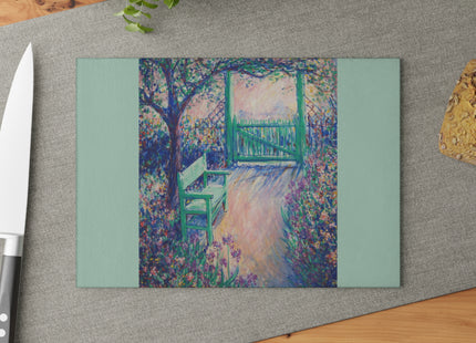The Artist’s Garden by Theodore Earl Butler Glass Cutting Board