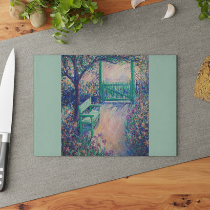The Artist’s Garden Glass Cutting Board