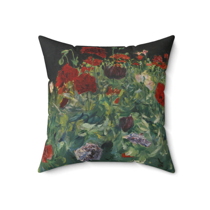 Poppies (A Study of Poppies for Carnation, Lily, Lily, Rose) by John Singer Sargent Spun Polyester Square Pillow