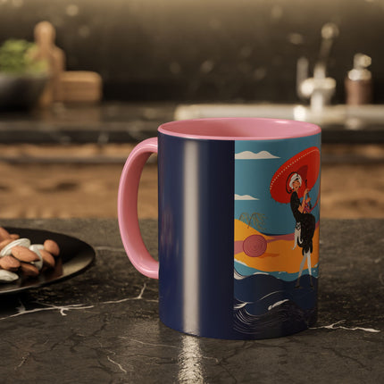 Beachside Promenade Colorful Mugs – Chic Summer Stroll & Coastal Glamour