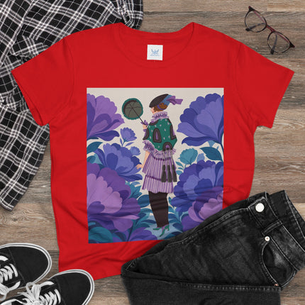 💜🌸 The Violet Garden Promenade Cotton Tee – Art Deco Floral Fashion