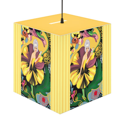 Enchanted Pansy Elegance Light Cube Lamp
