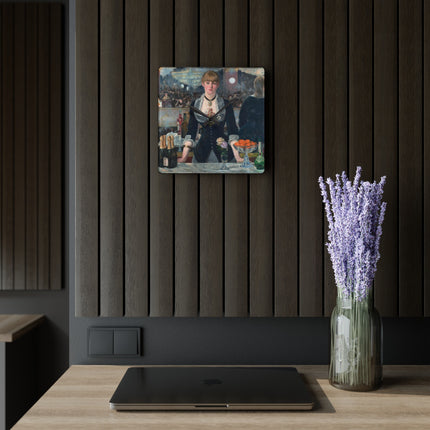 A Bar at the Folies-Bergère by Edouard Manet Acrylic Wall Clock, Round and Square