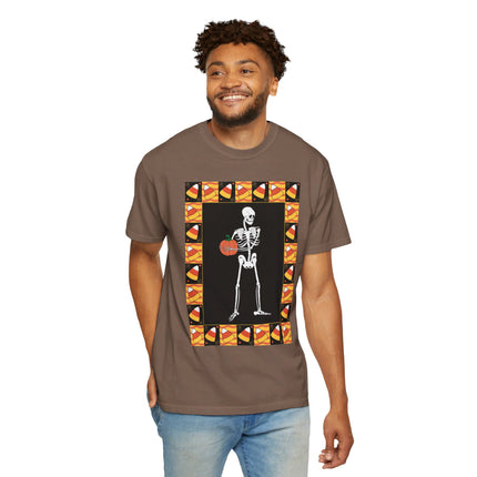 Candy Corn Skeleton Unisex Garment-Dyed T-shirt