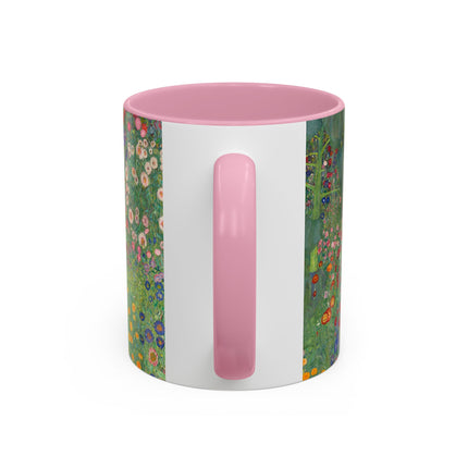 Farm Garden with Sunflowers by Gustav Klimt Colorful Mugs (11oz, 15oz)
