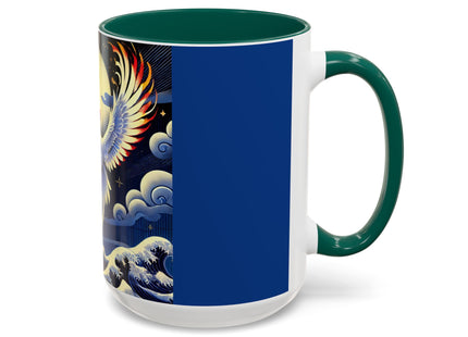 Majestic White Crane Colorful Mugs (11oz, 15oz)