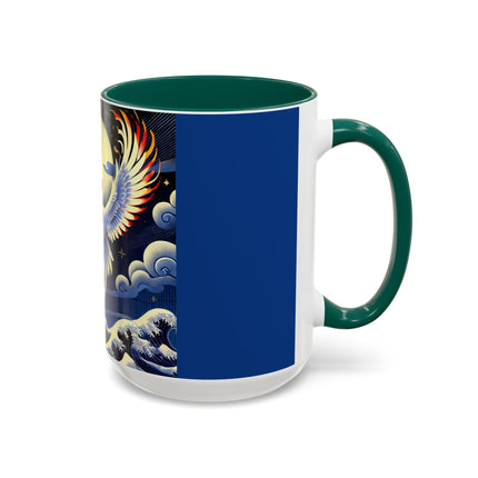 Majestic White Crane Colorful Mugs (11oz, 15oz)