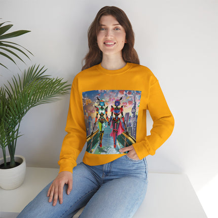 Cyber Punk Robot Models Unisex Heavy Blend™ Crewneck Sweatshirt