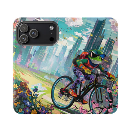 🐸🚵 Cyberpunk Frog Flip Case – High-Tech Adventure & Neon Velocity