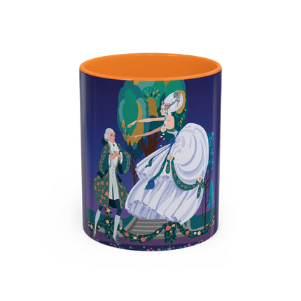 Moonlit Garden Waltz Colorful Mug (11oz, 15oz) – Rococo Romance, Garden Elegance & Enchanted Dance