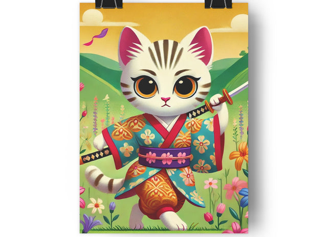 Samurai Kitten Giclée Art Print