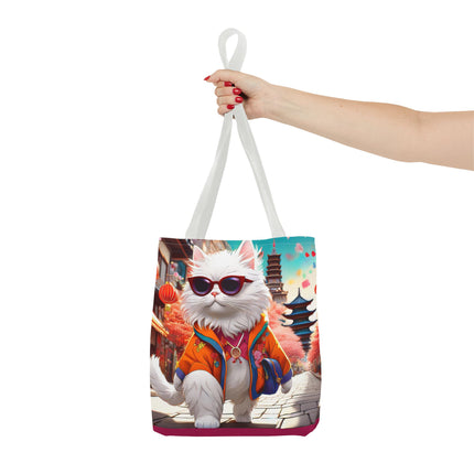 Fashionista Feline Puzzle Tote Bag (AOP)