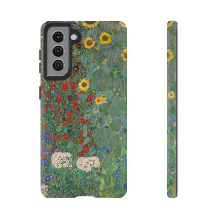 Farm Garden with Sunflowers by Gustav Klimt Phone Cases