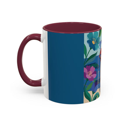 The Lady Of The Golden Horizon Colorful Mugs – Art Deco Coastal Elegance