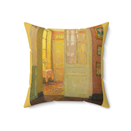Interior, Window Light by Henri Le Sidaner Spun Polyester Square Pillow
