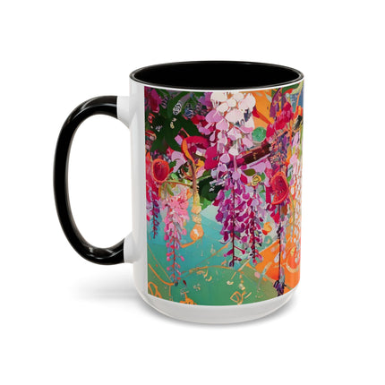 Golden Wisteria Elegance Colorful Mugs (11oz, 15oz)