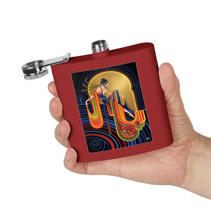 Art Deco Muse Flask – Golden Radiance & Elegant Poise
