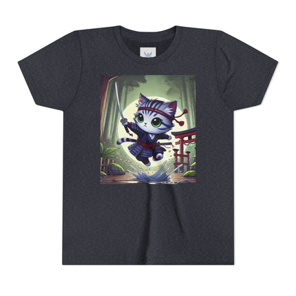 Moonlit Samurai Kitty Youth Short Sleeve Tee