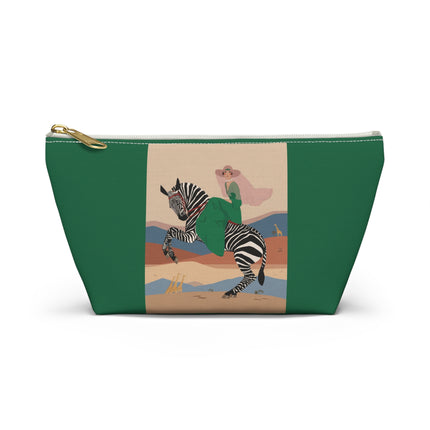 Zebra Rider Cosmetic Bag – Safari Chic & Art Deco Elegance
