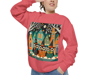 Night of the Trick-or-Treating Owlets Unisex Garment-Dyed Sweatshirt