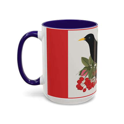 Blackbird & Rose Colorful Mugs – Timeless Elegance & Nature's Harmony