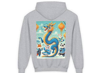 Blue & Gold Dragon Festival Parade Youth Heavy Blend Hooded Sweatshirt