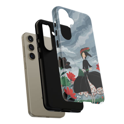 🌧️🌺 The Stormy Flower Walk Phone Case – Art Deco Floral Fashion