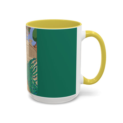 The Peacock's Admiration Colorful Mug (11oz, 15oz) – Rococo Elegance, Peacock Beauty & Garden Charm