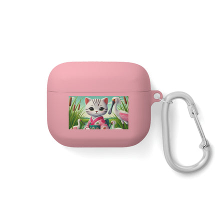 Geisha Kitten Strolls Among the Spoonbills AirPods and AirPods Pro Case