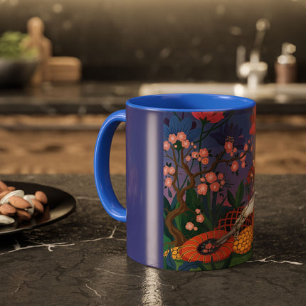 The Garden Of Quiet Reverie Colorful Mugs – Art Deco Botanical Serenity