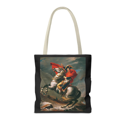 Napoleon Crossing the Alps by Jacques-Louis David Tote Bag (AOP)