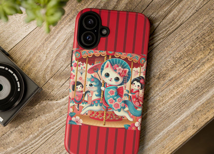 Geisha Kitten's Enchanted Carousel Phone Cases