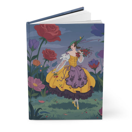 🌹💛 The Lady Of The Giant Rose Garden Hardcover Journal – Art Deco Fashion Illustration