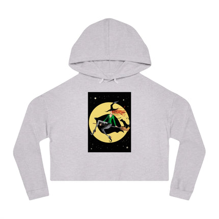 A Witch’s Moonlit Flight Women’s Cropped Hooded Sweatshirt