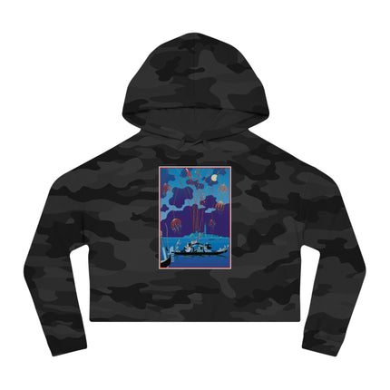 Fireworks in Venice by George Barbier Women’s Cropped Hooded Sweatshirt