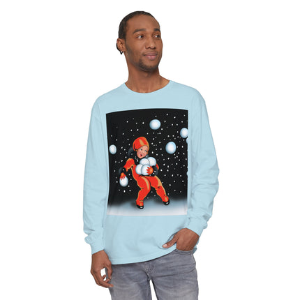 Festive Snowball Unisex Garment-dyed Long Sleeve T-Shirt