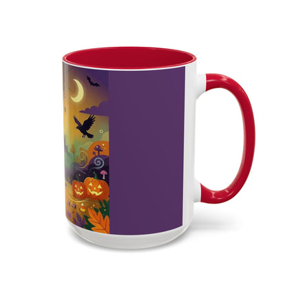 🌙🎃 The Scarecrow Of Haunted Hollow Colorful Mug – Whimsical Halloween Mystery