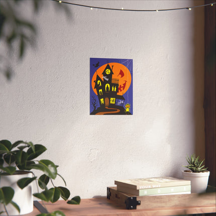 Halloween Night at the Haunted House Fine Art Posters