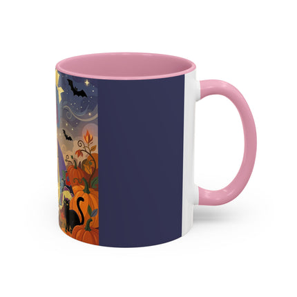 🌙🎃 The Moonlit Garden Walk Colorful Mug – Elegant Halloween Charm