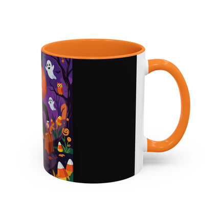 🎃🏮 The Pumpkin Gentleman's Moonlit Stroll Colorful Mug – Whimsical Halloween Charm