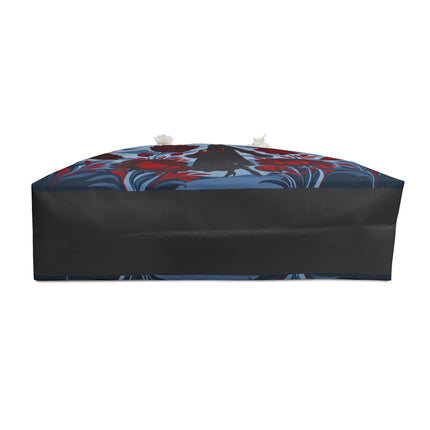 🌹🖤 The Scarlet Midnight Garden Promenade Weekender Bag – Art Deco Floral Elegance