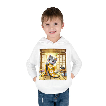 Playful Kitten in the Tea Room Toddler Pullover Fleece Hoodie