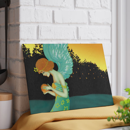 Twilight Angel Glass Cutting Board