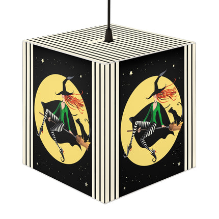 A Witch’s Moonlit Flight Light Cube Lamp