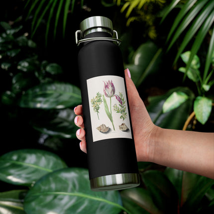 Tulip, Branches of Myrtle, and Shells by Maria Sibylla Merian Copper Vacuum Insulated Bottle, 22oz