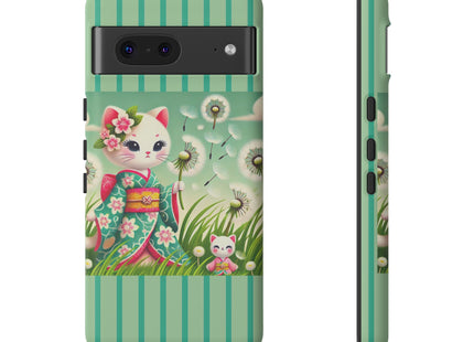 Geisha Kitten and the Dandelion Phone Cases
